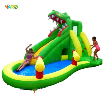 YARD Fedex Crocodile Inflatable Bouncer Bouncy Water Slide with Pool Special Offer For ASIA