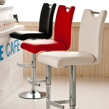 European  fashion PU leathe bar chair high foot stool  lifting chair height adjustable
