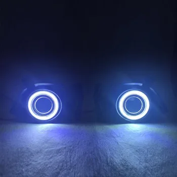 EeMrke COB Angel Eyes DRL For Toyota Highlander Kluger XU50 2016 Fog Lights H11 55W Halogen LED Daytime Running Lights Kits