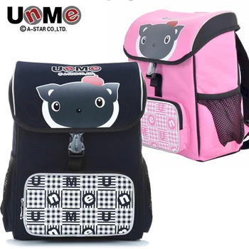 UNME noble schoolbag for boy and girl pupils cartoon backpack children orthopaedics bags primary school grade 1 to 5 3093