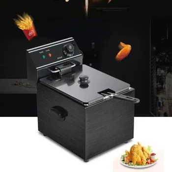 8L Electric Deep Fryer Blast Furnace Cylinder Thickening Fryer Grill Fried Chicken Fried Dough Sticks Furnace Fries Machine
