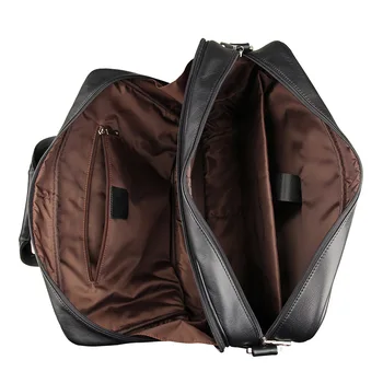 Big Size Large Capacity Black Genuine Leather Men Messenger Bags Business Travel Bags 15.6'' Laptop Briefcase Portfolio #M7319