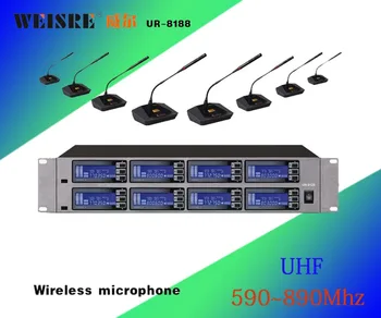 WEISRE UR-8188 Channel Professional Wireless Desktop Conference Microphone System