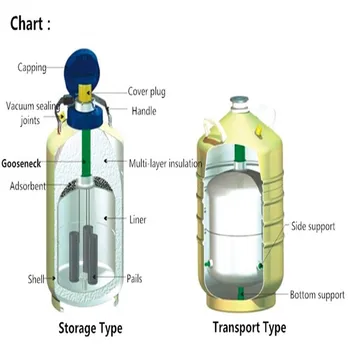Liquid Nitrogen Cans for Liquid Nitrogen Storage Tank Nitrogen Container Cryogenic Tank Dewar with Strap YDS-35
