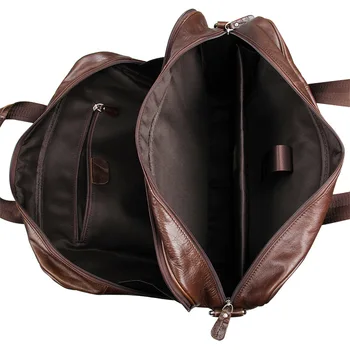 Vintage Large Capacity Coffee Genuine Leather Men Messenger Bags Business Travel Bags 15.6'' Laptop Briefcase Portfolio #M7319