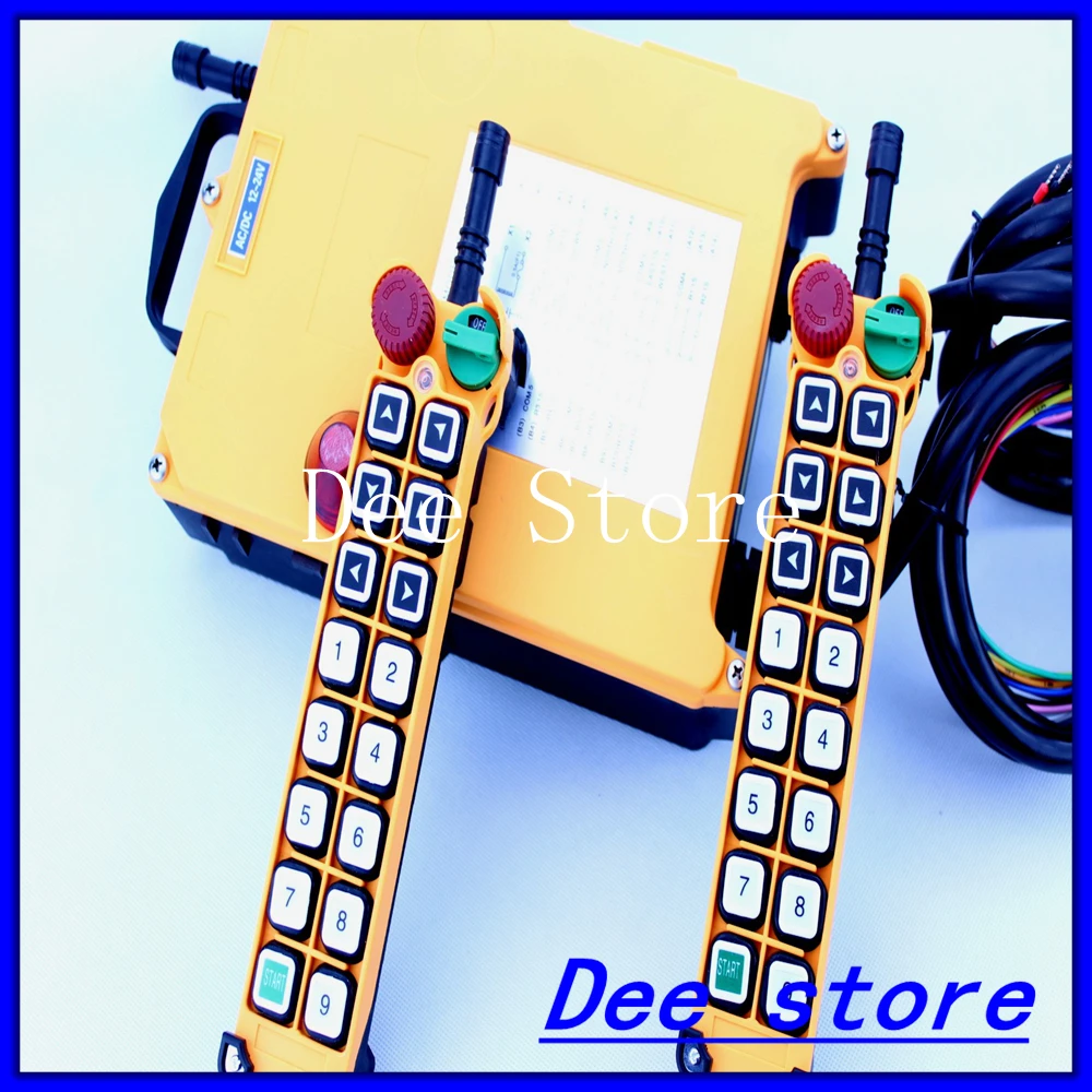 1 Speed 2 Transmitters 15 Channels Hoist Crane Industrial Truck Radio Remote Control Push Button Switch System Controller