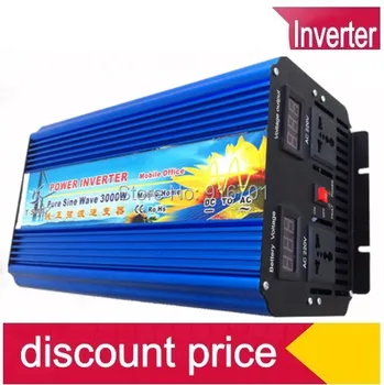 Off Grid Tie Inverter 3000W pure sine wave inverter DC 12V/24V/48V to AC 110V/220V For wind or solar systems peak power 6000Watt