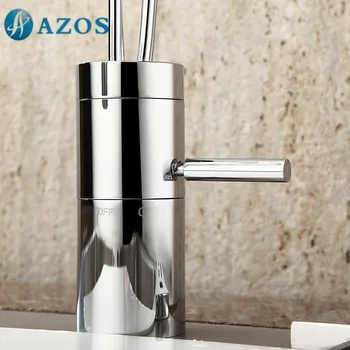 AZOS Bathroom Basin Tap LED Light 3 Color Changing Bird Nest Chrome Single Hole Hot Cold Mixer Toilet Sink Faucet MPDKZ008