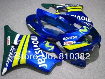 Hi-grade Motorcycle Fairing kit for HONDA CBR600 F4 99 00 CBR600F4 1999 2000 F4 CBR600 Movistar green blue Fairings set HG41