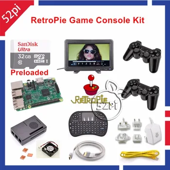 Raspberry Pi 3 32GB RetroPie Game Kit with Wireless Controller Gamepad Joystick & 10.1 inch 1366*768 LCD Monitor
