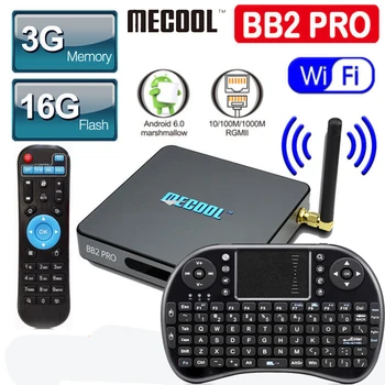 Mecool Android tv box BB2 Pro android 6.0 Amlogic S912 Octa core RAM 3GB ROM 16GB 2.4G/5G Dual WiFi BT4.0 4K*2K with i8 keyboard
