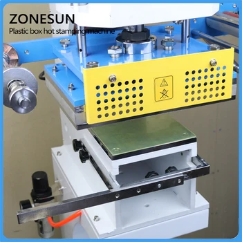 ZONESUN Pneumatic Automatic hot foil Stamping Machine, Plastic box LOGO Creasing machine,LOGO stamper,Hot words machine
