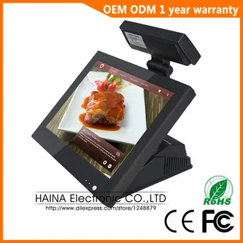 15 inch Win7 Linux Android All In One Touch Screen Pos System with Customer Display