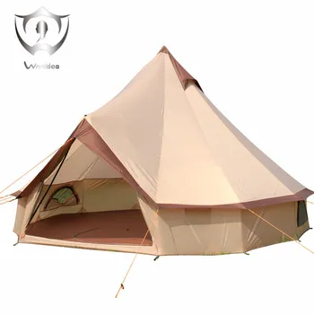 Wnnideo Cotton Canvas Bell Tent Waterproof tipi tent with Stove Jacket on the wall big tent