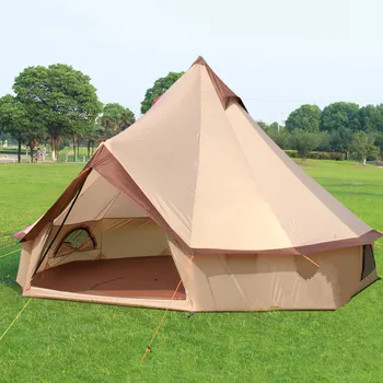 Wnnideo Cotton Canvas Bell Tent Waterproof tipi tent with Stove Jacket on the wall big tent
