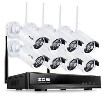 ZOSI 8CH Wireless NVR Network Kit 960P 1.3MP WIFI CCTV System IR Outdoor P2P Video Security Surveillance With 8PCS IP Camera