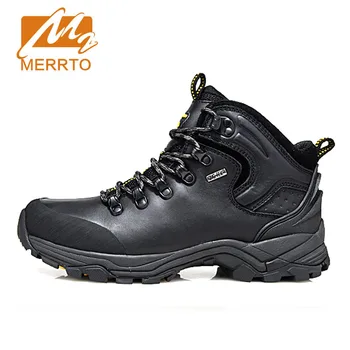 MERRTO Brand Man Skid proof Genuine Leather Waterproof Hiking Camping Waking Shoes Chukka Outdoor Sport Athletic Hiking Shoes