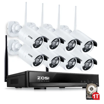 ZOSI 1.3MP CCTV System 960P 8CH HD Wireless NVR kit 1TB HDD Outdoor IR Night Vision IP Wifi Camera Security System Surveillance
