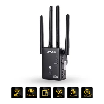 Wavlink AC1200 WIFI Repeater Range Extender Mini Wireless Router Wifi Booster Signal Amplifier Dual-Band 4 External Antennas