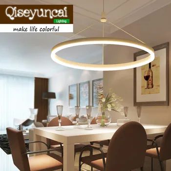 Qiseyuncai Nordic fashion restaurant LED chandelier modern minimalist round creative personalized dining room study lighting