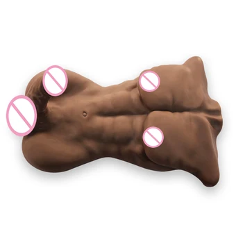 Black Male Full Silicone Sex Doll Gay Sex Products with Big Dildo and Asshole Male Doll for Women or Men