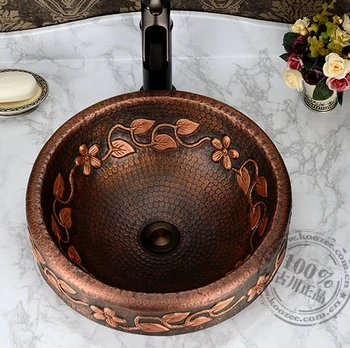 Copper classical full bronze basin wash basin counter basin vintage handmade basin fashion