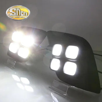 For Toyota Hilux Revo 2016,4pcs High power LED Chip Waterproof Matte Black ABS Case 12V Car DRL LED Daytime Running Light SNCN