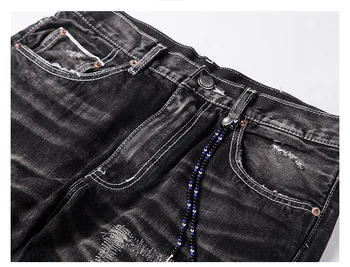 Aolamegs Jeans Men Fashion Design Destroyed Hole Jeans Straight Wash Denim Trousers 2016 Top Quality Slim Fit Denim Streetwear