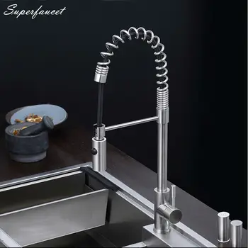 Superfaucet Kitchen Pull Down Faucet,Kitchen Spray Faucet,Kitchen Sink Mixer Tap,Kitchen Single Hole Vessel Sink Tap HG-6521