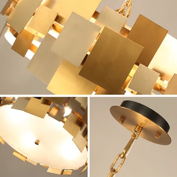 Luxury copper chandelier lighting post modern drop light for living room/hotel/dinning room/bedroom