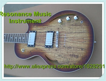 Top Quality Chinese Vintage Brown Grain Maple Finish Parkwood Custom Electric Hollow Body Guitar Left Handed Custom Available