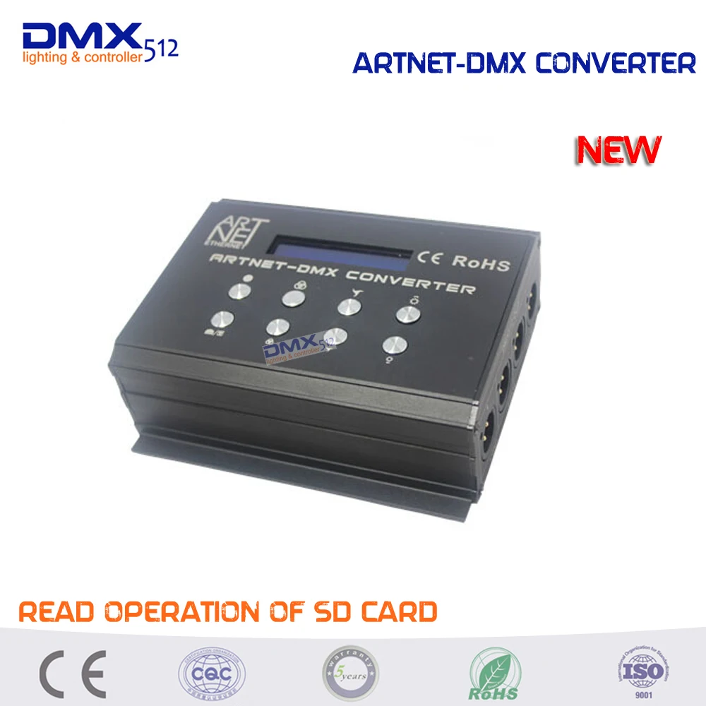 DHL newest ARTNET to DMX Converter Artnet-dmx Converter 4 standard DMX512 data output ports Leynew DMX400