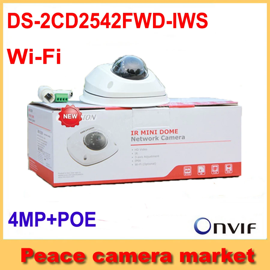 Hikvision Wireless IP Camera POE DS-2CD2542FWD-IWS 4MP Built-in Speaker Two-way Audio Smart Alarm IP66 Waterproof Mini Camera