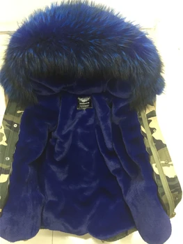 2016 New Women Thicken Winter Roccoon Fur Parka With Green Fur Detachable Outwear Jakcet XXL