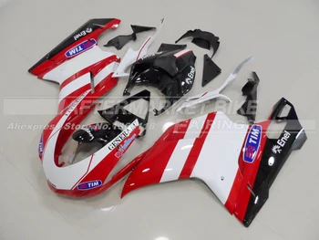 Red And White 1098 1198 848 Aftermarket Motorcycle Fairing Set For Ducati ABS Bodywork Cowling