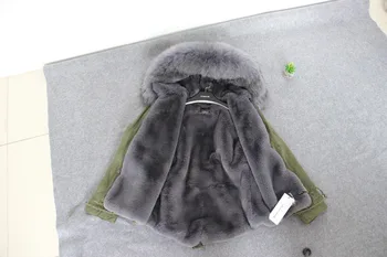 2016 Army Green Jacket Women Fur Lining For Winter Wite Real Raccoon Fur Hooded Parka DHL EMS Fedex Delivery