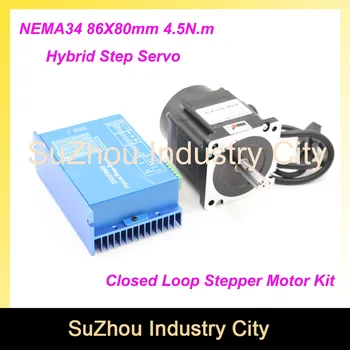 NEMA 34 Closed Loop Stepper Motor 4.5Nm 5A 642Oz-in Hybrid Stepping Motor Nema34 Close Loop Motor driver DC(40-110V)/AC(60-80V)