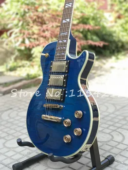 Custom guitar blue Supreme Electric guitar,rosewood Fretboard,Flame Maple Top&Back,Arch top Guitarra