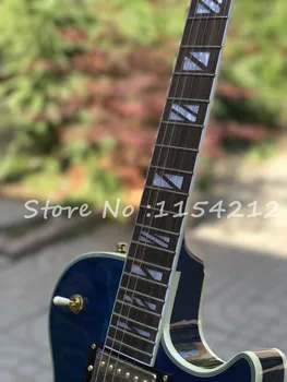 Custom guitar blue Supreme Electric guitar,rosewood Fretboard,Flame Maple Top&Back,Arch top Guitarra