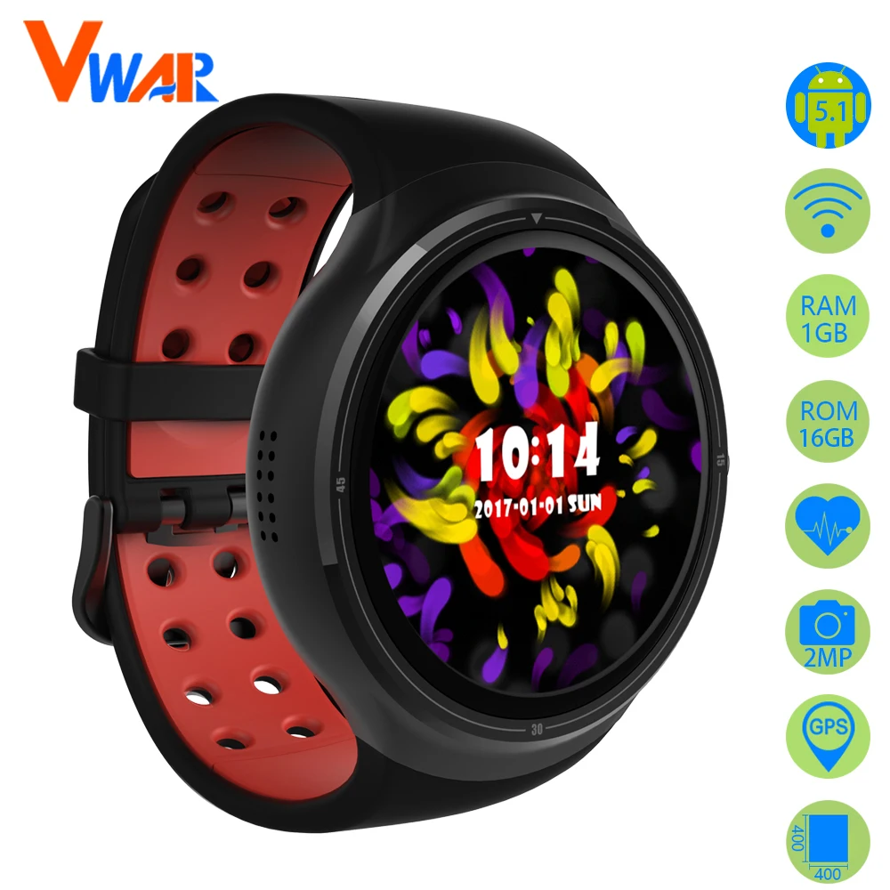 Smart Watch 1GB/16GB Wristwatch Android 3G WiFi GPS Z10 Heart Rate Monitor Support SIM Card Amoled Round Screen For iOS Android