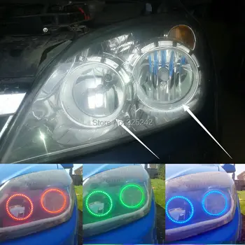 For OPEL Astra H 2004-2011 Halogen Headlight Excellent Multi-Color Ultra bright RGB led Angel Eyes kit Halo Ring