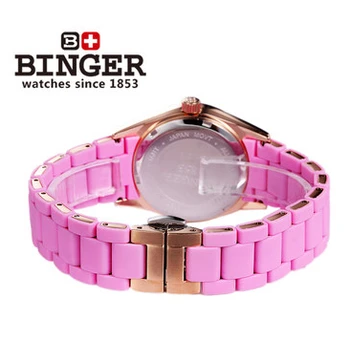 Summer Holiday Binger Watches Brand Popular Style Genuine Quartz Watch for Women Candy Pink Wristwatch Date