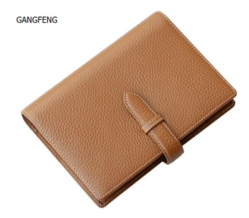 Advanced Genuine A6 Leather Business Notebook Stationery Leader Planner Brown Diary Binder Strap Loose leaf Gift