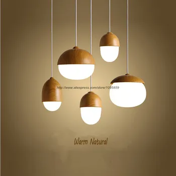Modern Nordic Style Metal Acorn Nut Pendant Light Lamp Glass Ceiling Fixture Lighting