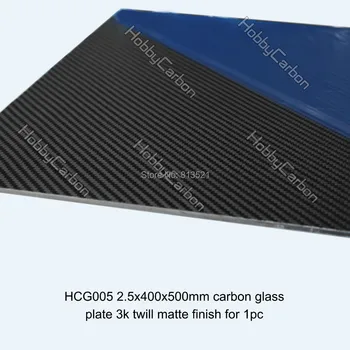 HCG005 by HK post + 2.5X400X500mm twill matte Carbon Glass plate/sheet with fiber plate for RC products/Helicopter