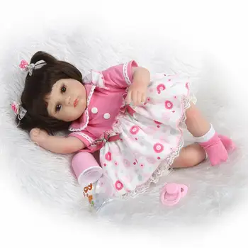 45cm New slicone reborn baby doll toy for girls play house bedtime toys for kid lovely newborn girl babies high-quality gifts