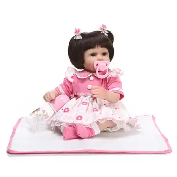 45cm New slicone reborn baby doll toy for girls play house bedtime toys for kid lovely newborn girl babies high-quality gifts