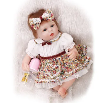 40cm Slicone reborn baby doll toy lifelike play house bedtime toys for kid girls brinquedos soft newborn babies collectable doll