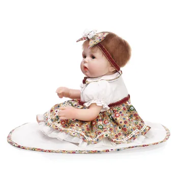40cm Slicone reborn baby doll toy lifelike play house bedtime toys for kid girls brinquedos soft newborn babies collectable doll