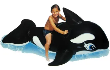 Floating Animals Mounts Children's Black Whale Water Rides Inflatable Swim Air Mattresses Beach Toys Water Sports
